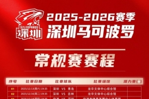 新增CBA潜力赛场次！深圳马可波罗男篮最新版赛程图 敬请查收