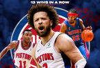 活塞13连胜追平队史纪录，未来五场迎战强敌
